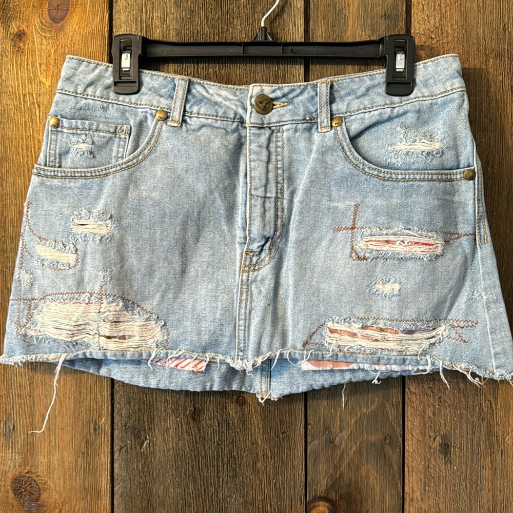 Free people denim skirt